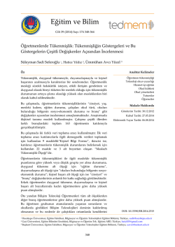&Ouml;ğretmenlerde T&uuml;kenmişlik