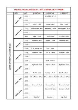 taşoluk anadolu lisesi 2013-2014 ıı. d&ouml;nem sınav takvimi