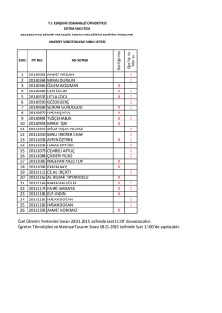 2013-2014 Yaz Dönemi Pedagojik Formasyon Sertifika Programı
