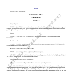 G&Uuml;MR&Uuml;K GENEL TEBLİĞİ