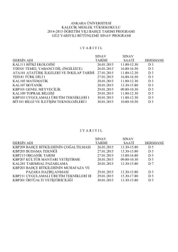 2014-2015 g&uuml;z yarıyılı b&uuml;t&uuml;nleme sınav programı