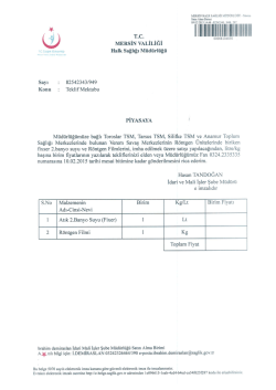 Teklif - Mersin Sağlık Müdürlüğü