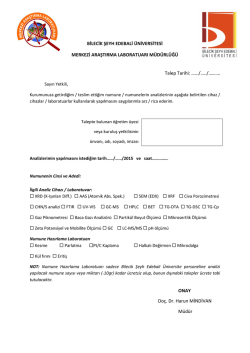 Analiz Randevu Dilek&ccedil;esi - Bilecik Şeyh Edebali &Uuml;niversitesi