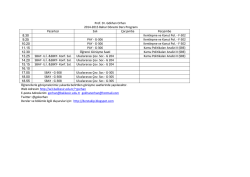 Prof. Dr. G&ouml;khan Orhan 2014-2015 Bahar D&ouml;nemi Ders Programı