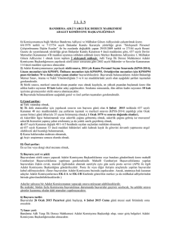 S&ouml;zleşmeli M&uuml;başir Alımı Sınav İlanı - Bandırma Adliyesi