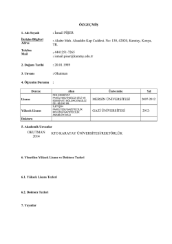 Özgeçmiş Dosyası İçin Tıklayınız