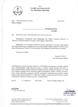 Seminer - Ulubey İl&ccedil;e Milli Eğitim M&uuml;d&uuml;rl&uuml;ğ&uuml;