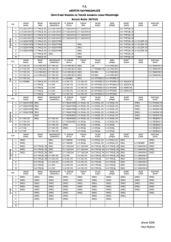 Pazartesi Salı &Ccedil;arşamba Perşembe Cuma T.C. ARİFİYE