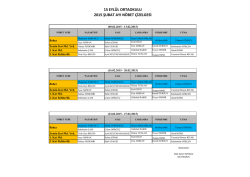 15 eyl&uuml;l ortaokulu 2015 şubat ayı n&ouml;bet &ccedil;izelgesi