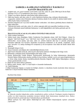 şarkışla kahraman k&ouml;seoğlu ilkokulu kantin ihalesi ilanı