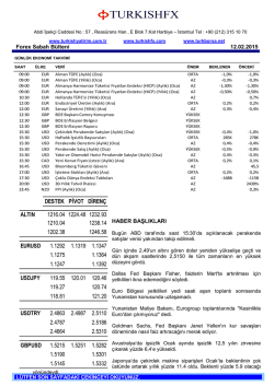 Forex Sabah Bülteni