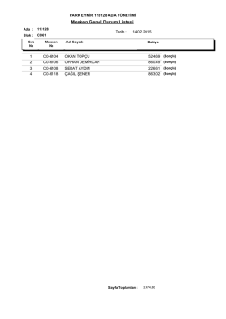 Mesken Genel Durum Listesi