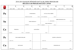 2014-2015 Eğitim-&Ouml;ğretim Yılı Bahar D&ouml;nemi Ders Programları