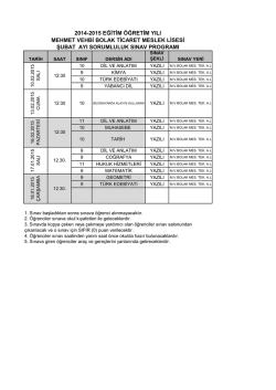 2014-2015 eğitim &ouml;ğretim yılı mehmet vehbi bolak ticaret meslek