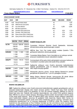 Forex Akşam Bülteni