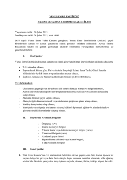 20 Şubat 2015 Son Başvuru tarihi: 24