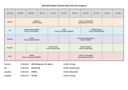 2014-2015 Bahar D&ouml;nemi Akıllı Sınıf Ders Programı