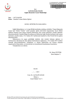 56733164/020 Konu : İstanbul Uzman Hekim Eğitimi GENE