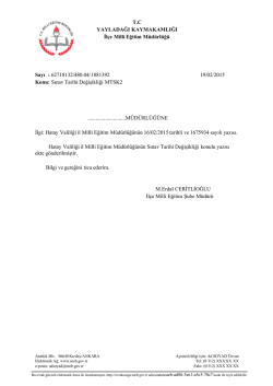 Sınav Tarihi DeğişikliğiMTSK-2 - yayladağı ilçe millî eğitim müdürlüğü