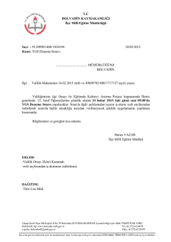Konuyla ilgili M&uuml;d&uuml;rl&uuml;ğ&uuml;m&uuml;z&uuml;n 18/02/2015 tarih ve 91109983/480