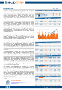 Halk Yatırım G&uuml;nl&uuml;k B&uuml;lteni 26.02.2015