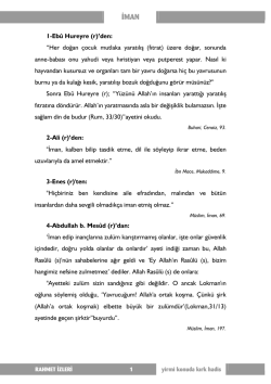 Rahmet İzleri isimli seçme hadislerin bulunduğu eser