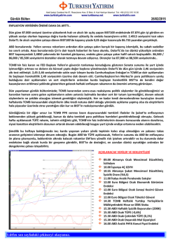 G&uuml;nl&uuml;k B&uuml;lten - Turkborsa.net