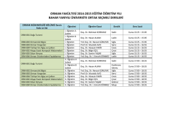 2014-2015 Bahar Yarıyılı &Uuml;niversite Ortak