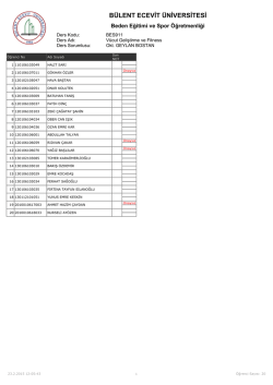 Şube 2 - B&uuml;lent Ecevit &Uuml;niversitesi Beden Eğitimi ve Spor Y&uuml;ksek