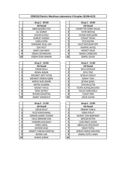 EEM318 Electric Machines Laboratory II Grupları (6106+613)