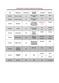 &uuml;niversite se&ccedil;meli dersler programı