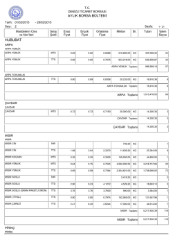 şubat 2015 aylık b&uuml;lten - Denizli Ticaret Borsası