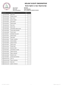Şube 2 - B&uuml;lent Ecevit &Uuml;niversitesi Beden Eğitimi ve Spor Y&uuml;ksek