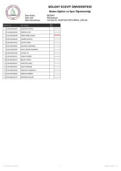 Şube 4 - Bülent Ecevit Üniversitesi Beden Eğitimi ve Spor Yüksek