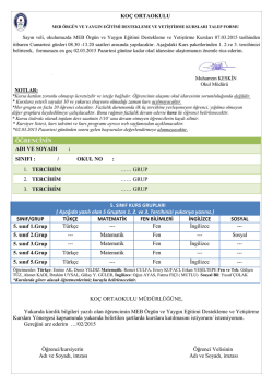 KOÇ ORTAOKULU KOÇ ORTAOKULU MÜDÜRLÜĞÜNE, Yukarıda