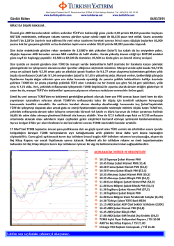 Günlük Bülten - Turkborsa.net