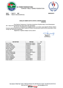k&uuml;&ccedil;&uuml;kler grup ısparta - T&uuml;rkiye Masa Tenisi Federasyonu