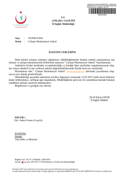&Ccedil;alışan Memnuniyet Anketi &Uuml;st Yazı