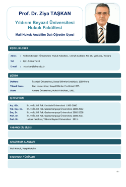 Prof. Dr. Ziya TAŞKAN - Yıldırım Beyazıt &Uuml;niversitesi