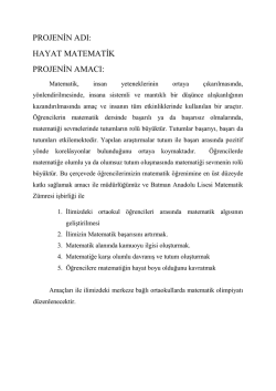 hayat matematik projenin amacı