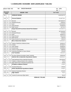 1.4 giderlerin ekonomik sınıflandırılması tablosu