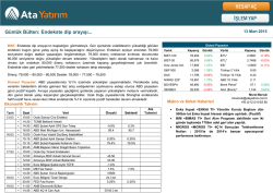G&uuml;nl&uuml;k B&uuml;lten: Endekste dip arayışı... 5