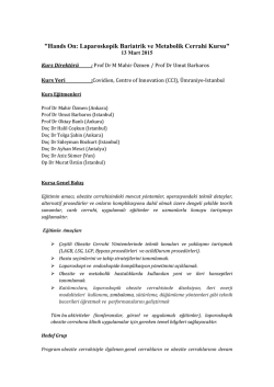 Hands On: Laparoskopik Bariatrik ve Metabolik Cerrahi Kursu
