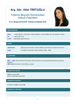 Arş. Gör. Hilal TİRİTOĞLU - Yıldırım Beyazıt Üniversitesi