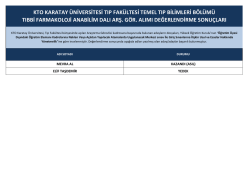 Tıbbi Farmakoloji Ana Bilim Dalı değerlendirme sonucu için tıklayınız.