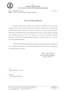 T.C. BARTIN &Uuml;NİVERSİTESİ Proje Y&ouml;netim ve Destek Ofisi Genel