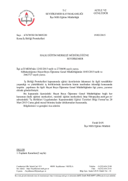 67670550/30/3005220 19/03/2015 Ko - seydikemer il&ccedil;e milli eğitim
