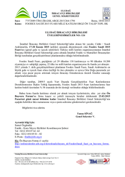 124 __ FOODEX SAUDİ 2015 FUARI MİLLİ KATILIM ORGZ &Ouml;N