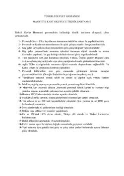 Manyetik kart okuyucu cihaz Teknik Şartname