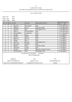 aşçılık sınavı sonuç listesi